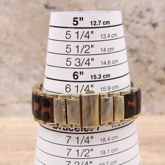 BREDA Chronograph Watch Womens Gold Tone Classic Stainless Steel Leopard Band - Picture 9 of 9